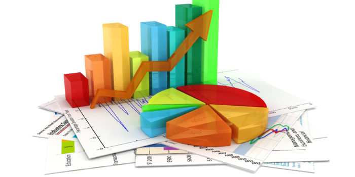 3d business graph and documents 3d business graph and documents